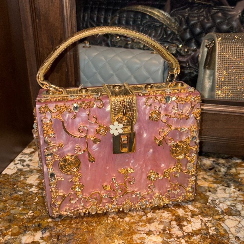 Brand New Beautiful Verano Hill Pink Acrylic box handbag.